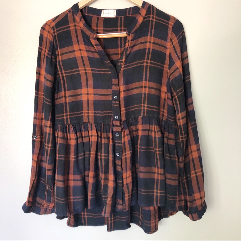 M Altar’d State Plaid Button Down Blouse